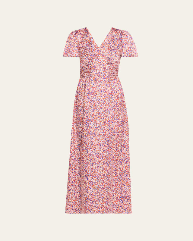 Lara Dots Satin Maxi Dress